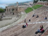 Ancient Greek theater in Taormina; in fact, a lot of the remains are Roman.  When they arrived they 