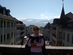 Looking down on Rapperswil town square